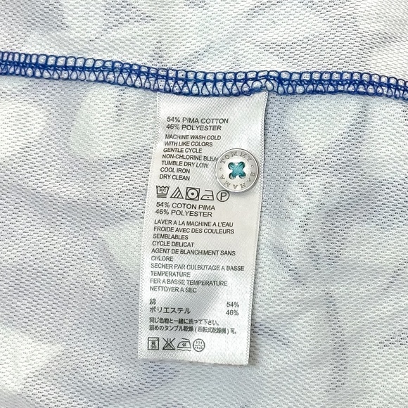 Tommy Bahama Polo Shirt Blue Floral Hawaiian Print - Picture 11 of 11